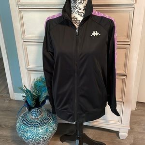 kappa womens banda anniston track jacket black smoke violet size S $90 NWT
